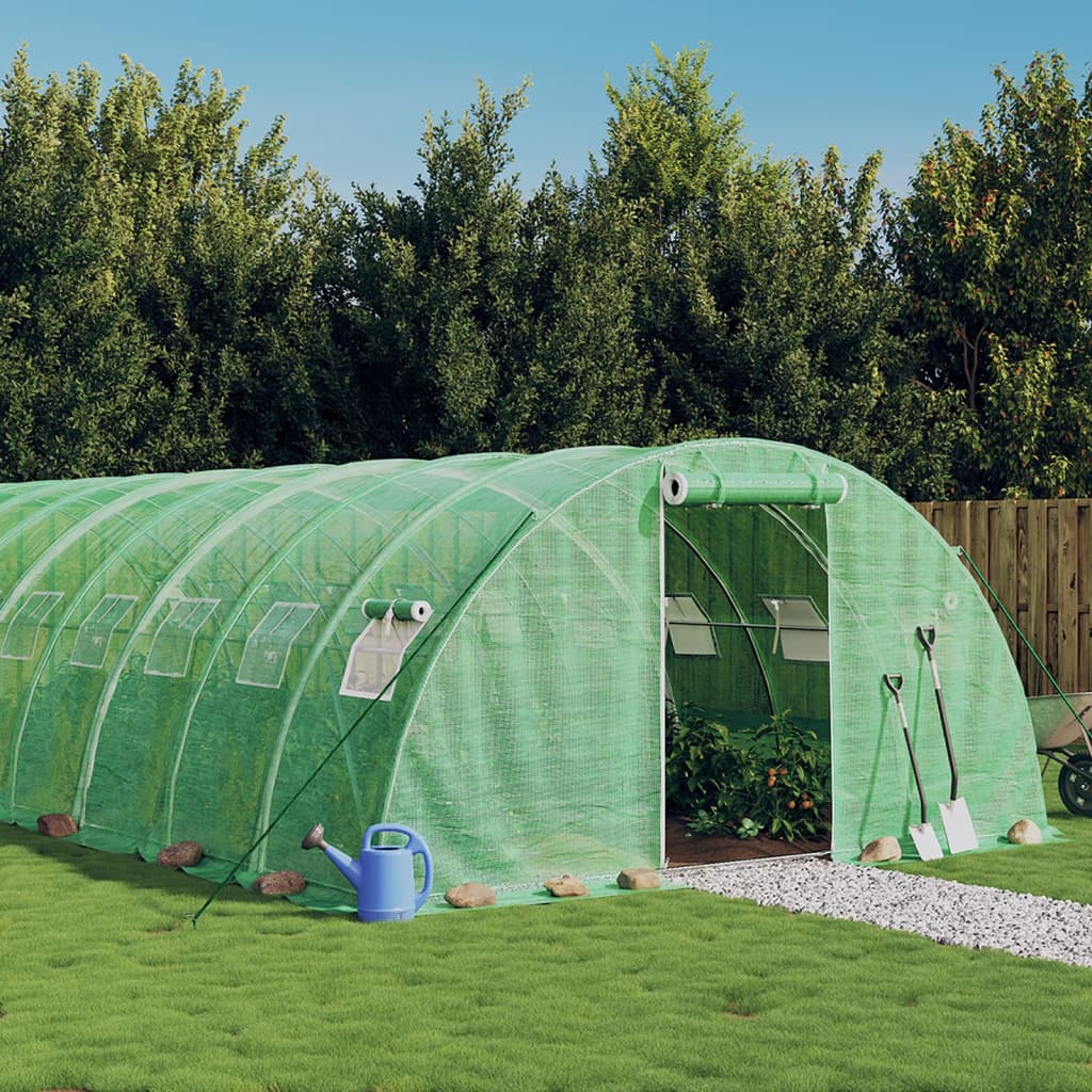 Vidaxl Tuinkas con marco de acero 64 m² 16x4x2 m verde