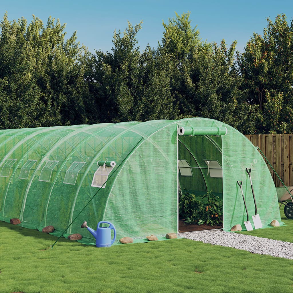 Vidaxl Tuinkas with steel frame 88 m² 22x4x2 m green