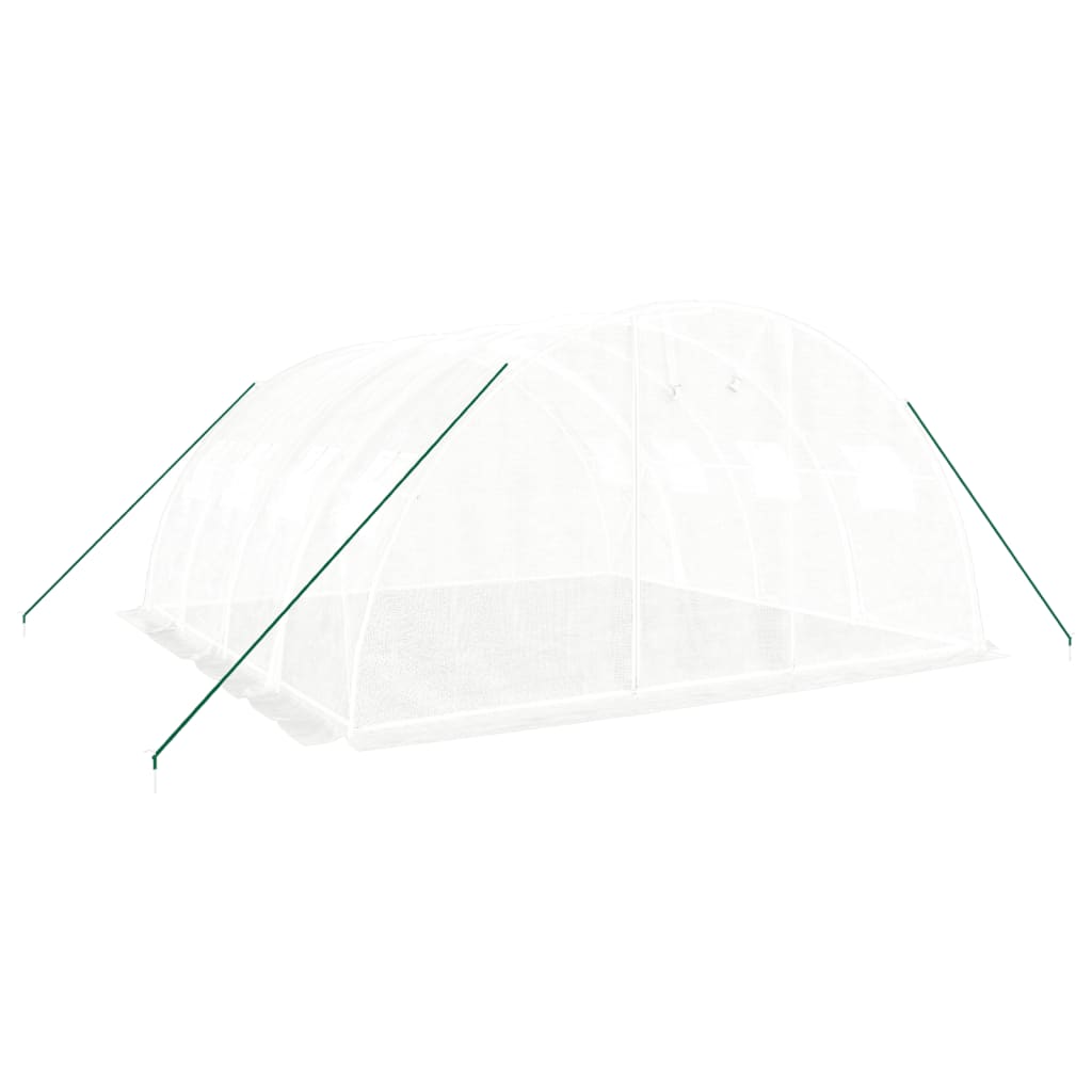 Vidaxl tuinkas z jeklenim okvirjem 16 m² 4x4x2 m bela
