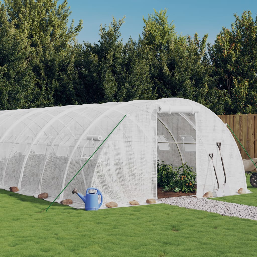 VidaXL TUINKAS with steel frame 24 m² 6x4x2 m white