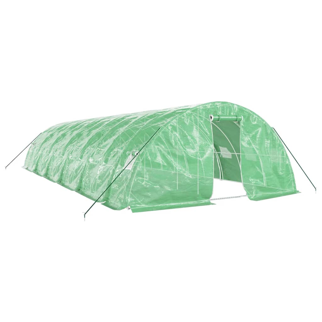 Vidaxl Tuinkas con marco de acero 60 m² 12x5x2.3 m verde