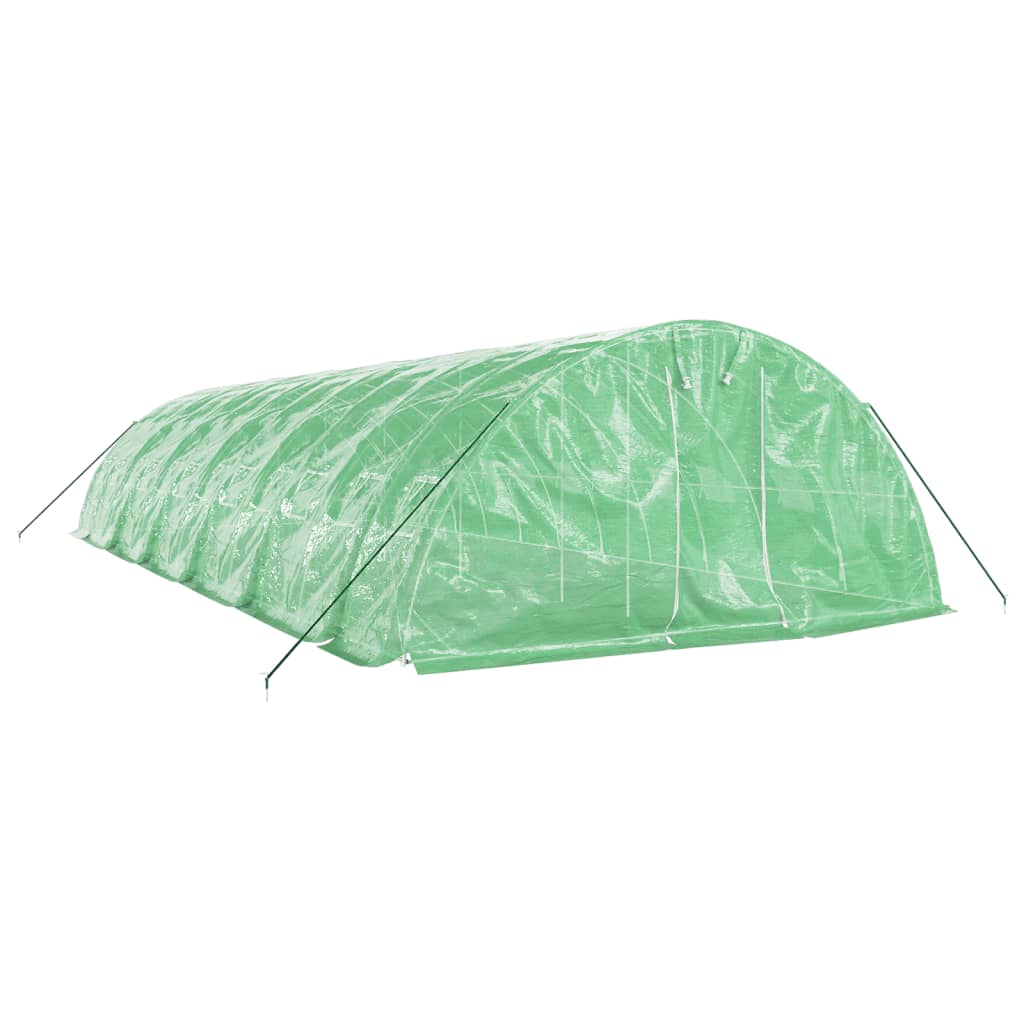 Vidaxl Tuinkas con marco de acero 60 m² 12x5x2.3 m verde