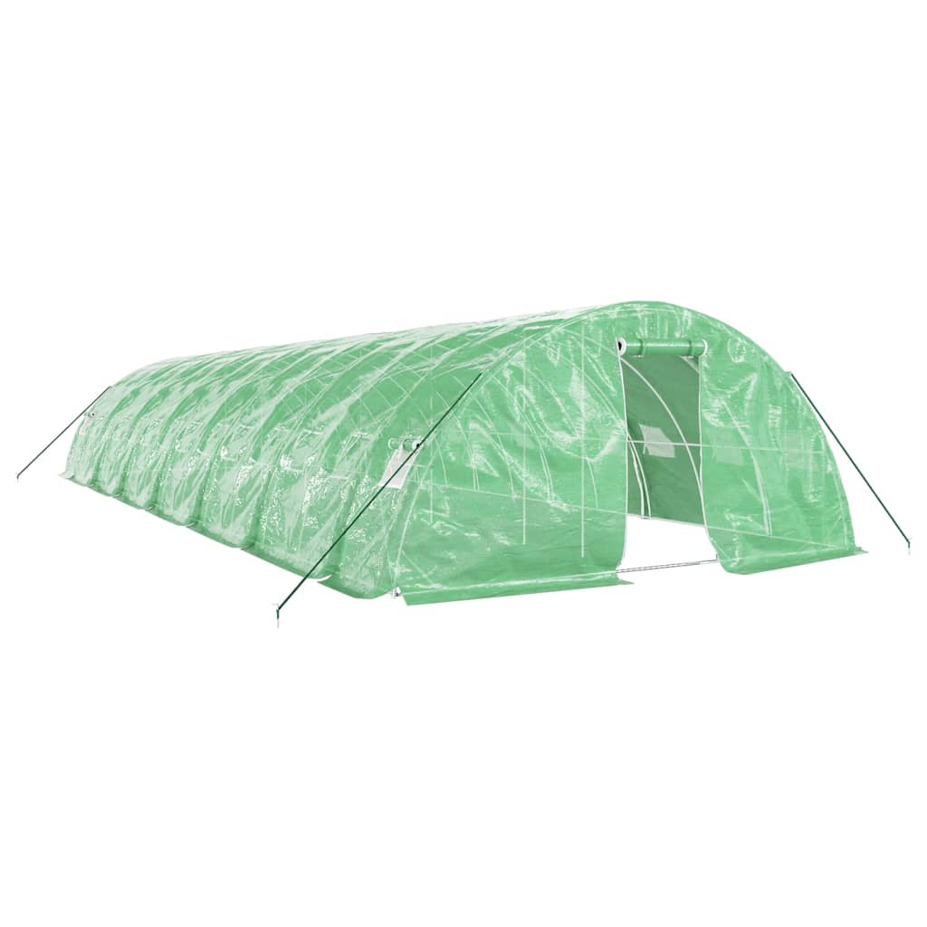 Vidaxl Tuinkas con marco de acero 70 m² 14x5x2.3 m verde