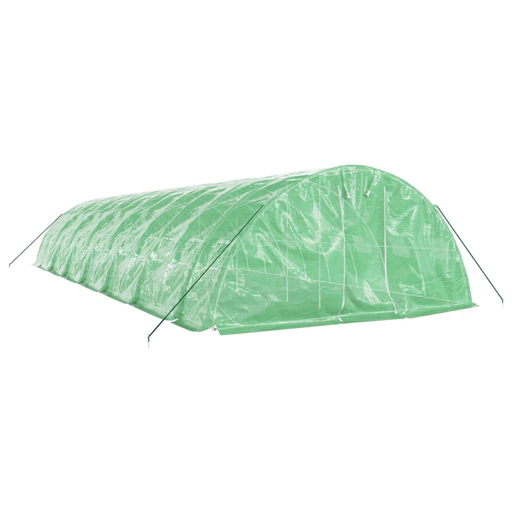 Vidaxl Tuinkas con marco de acero 70 m² 14x5x2.3 m verde