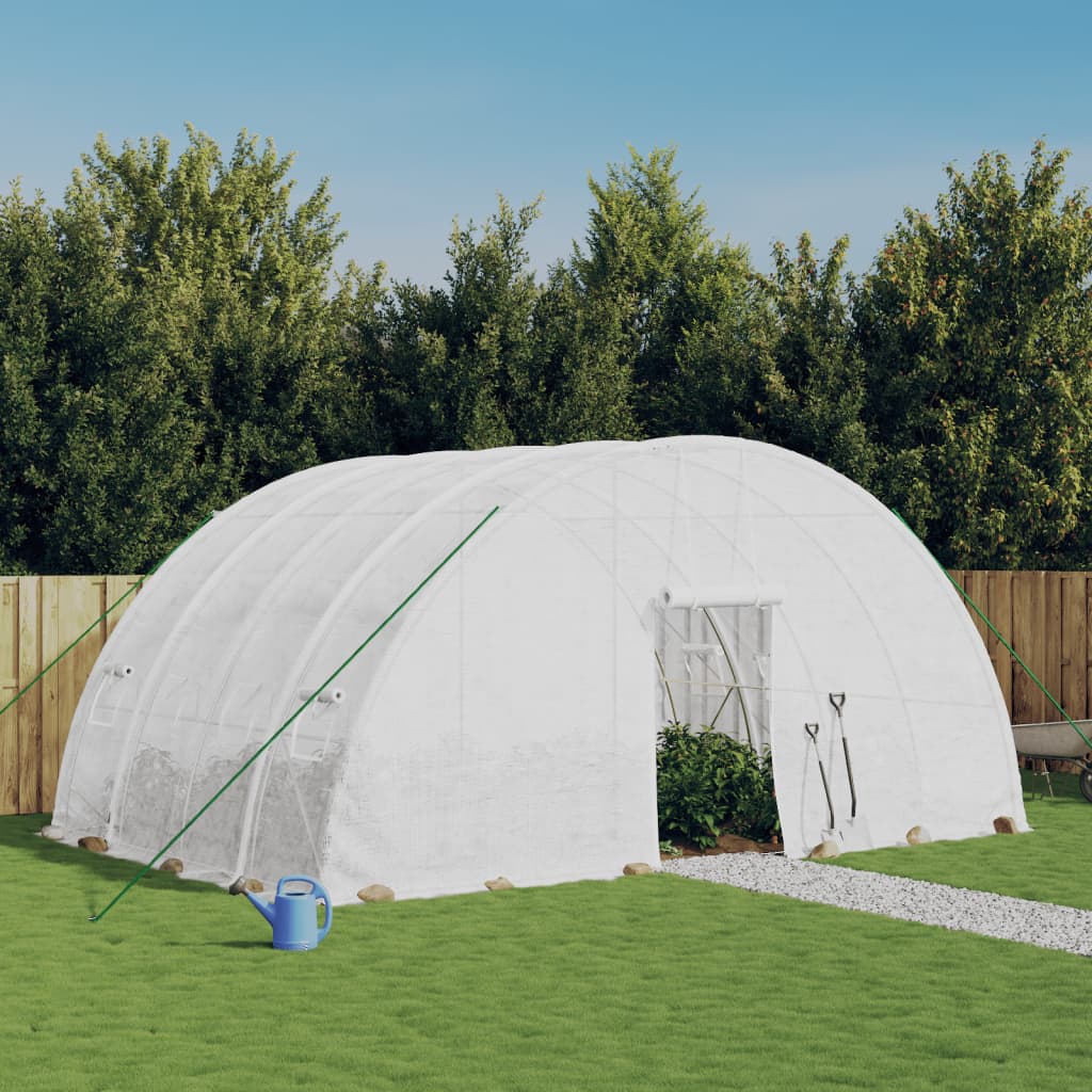 Vidaxl Tuinkas con marco de acero 24 m² 6x4x2.85 m blanco