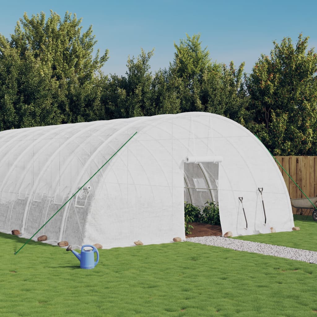 VidaXL TUINKAS with steel frame 84 m² 14x6x2.85 m white