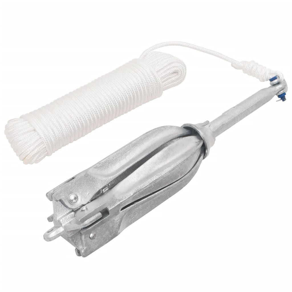 Ancla de Vidaxl con una cuerda plegable de 10 kg de hierro fundido galvanizado térmicamente