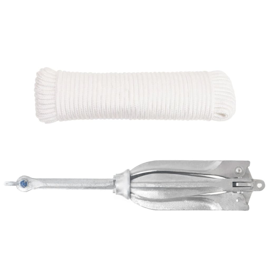 Ancla de Vidaxl con una cuerda plegable de 10 kg de hierro fundido galvanizado térmicamente