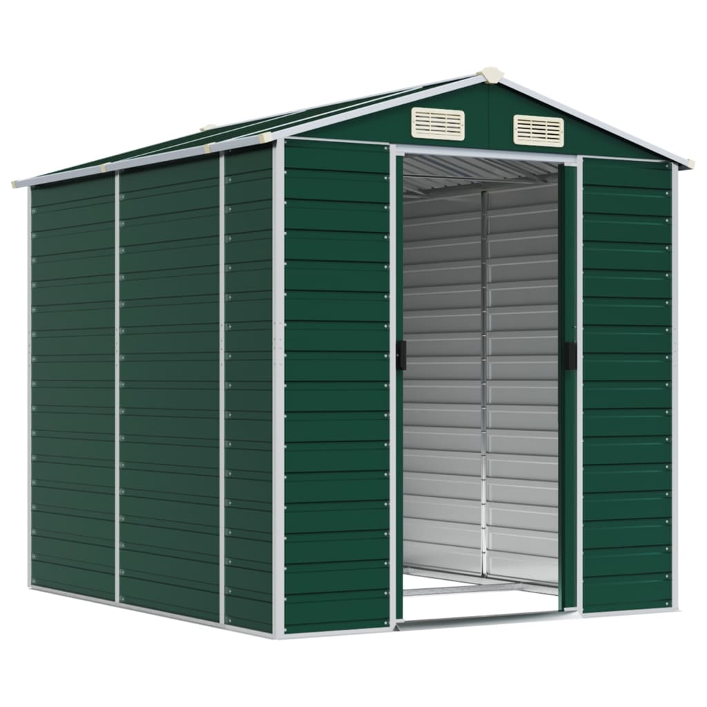Vidaxl Garden Shed 191x215x198 cm pocinkano jekleno zeleno