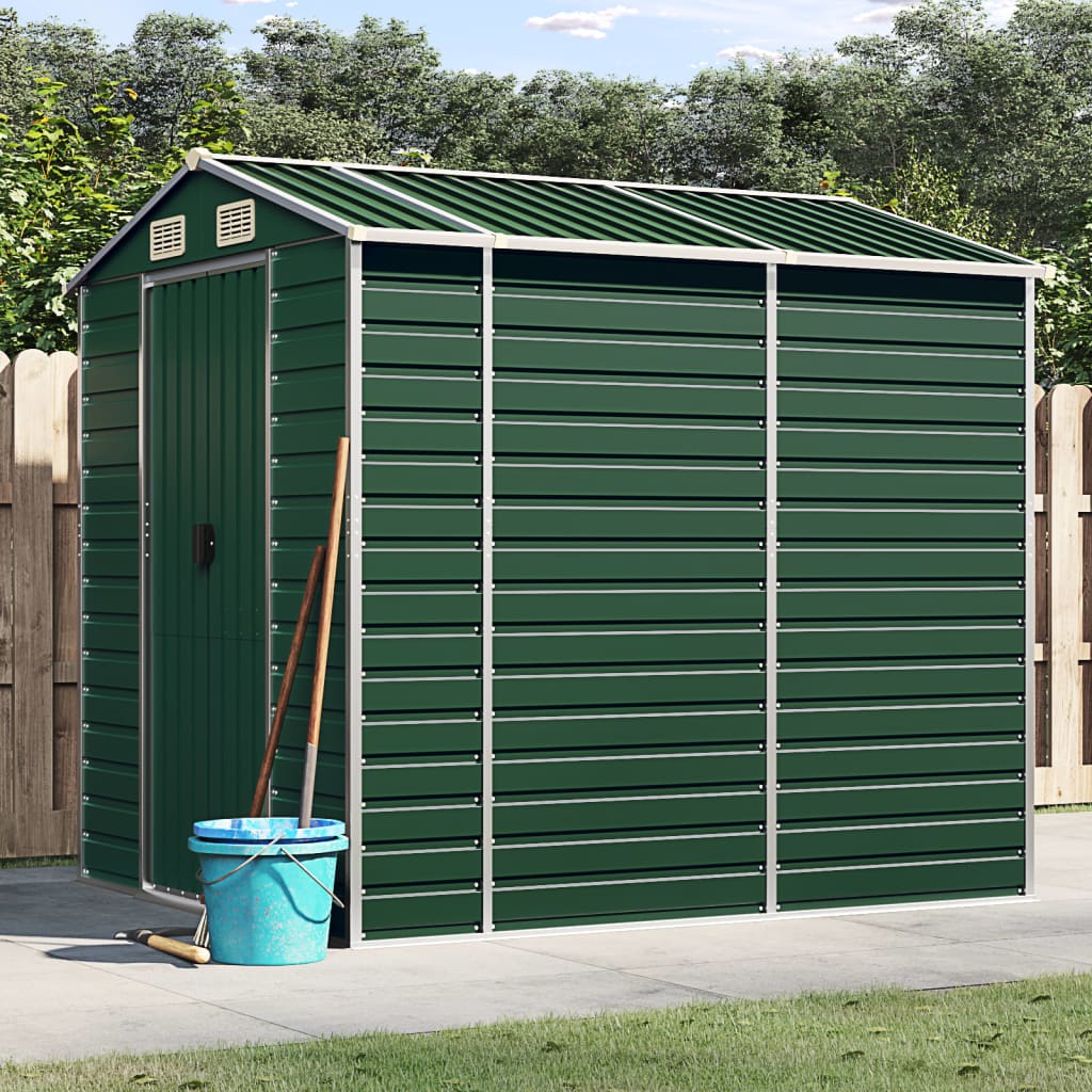 Vidaxl Garden Shed 191x215x198 cm pocinkano jekleno zeleno