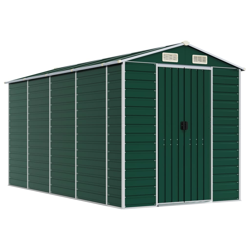 Vidaxl Garden Shed 191x385x198 cm galwanizowany stalowy zielony