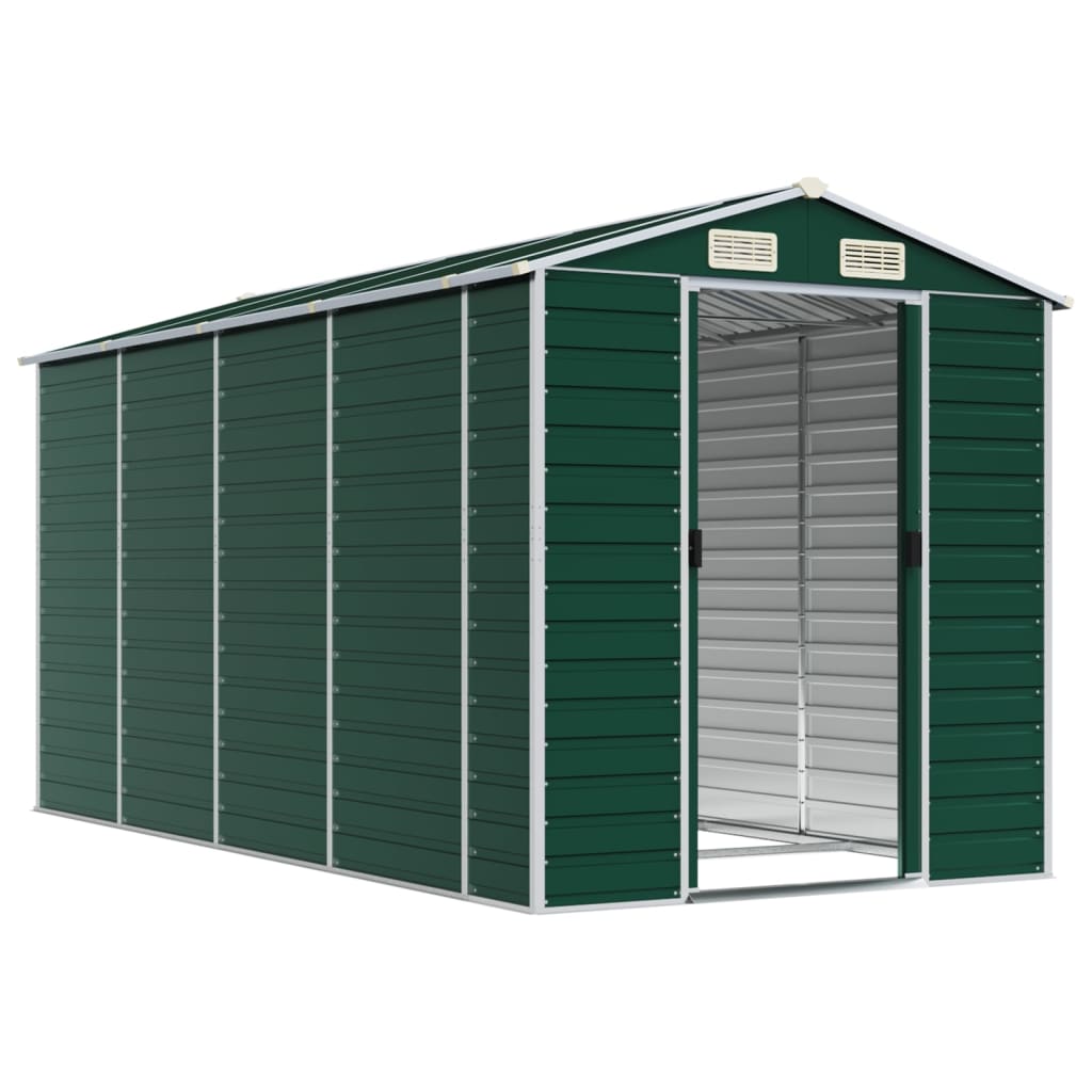 Vidaxl Garden Shed 191x385x198 cm galwanizowany stalowy zielony