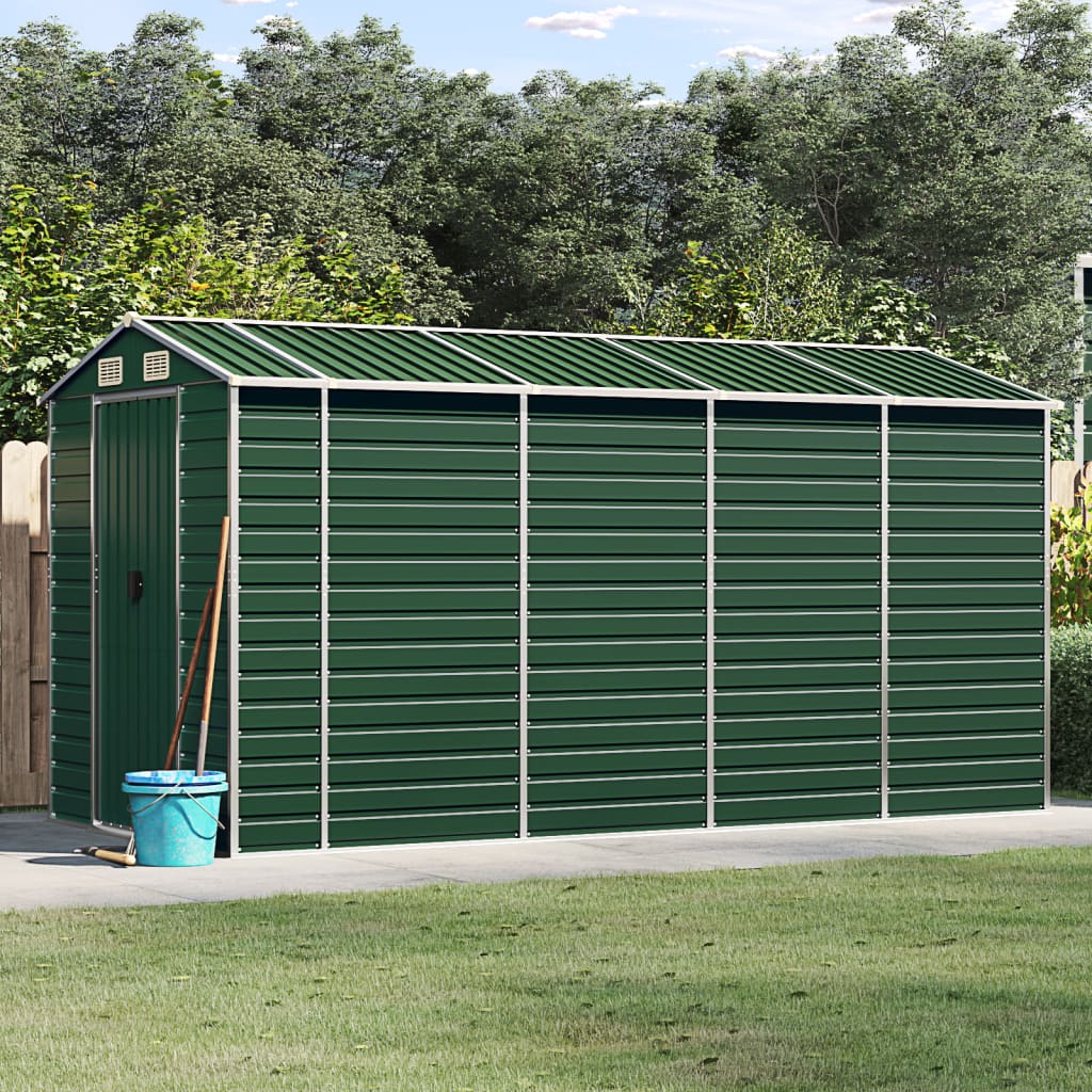 Vidaxl Garden Shed 191x385x198 cm galwanizowany stalowy zielony