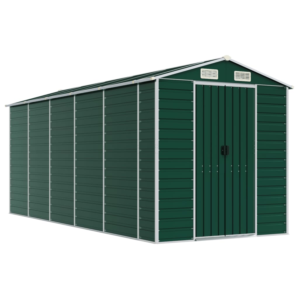 Vidaxl Garden Shed 191x470x198 cm galwanizowany stalowy zielony
