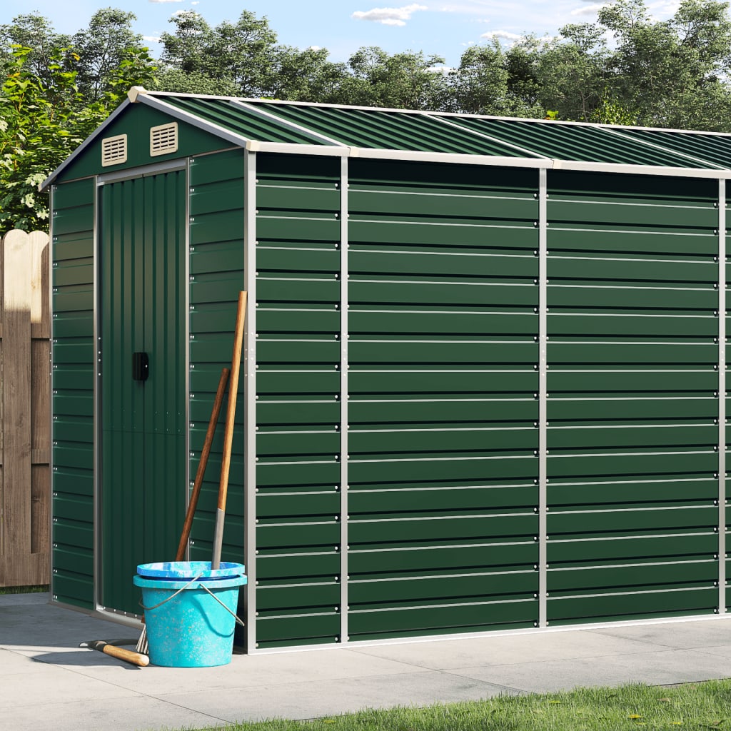 Vidaxl Garden Shed 191x470x198 cm galwanizowany stalowy zielony