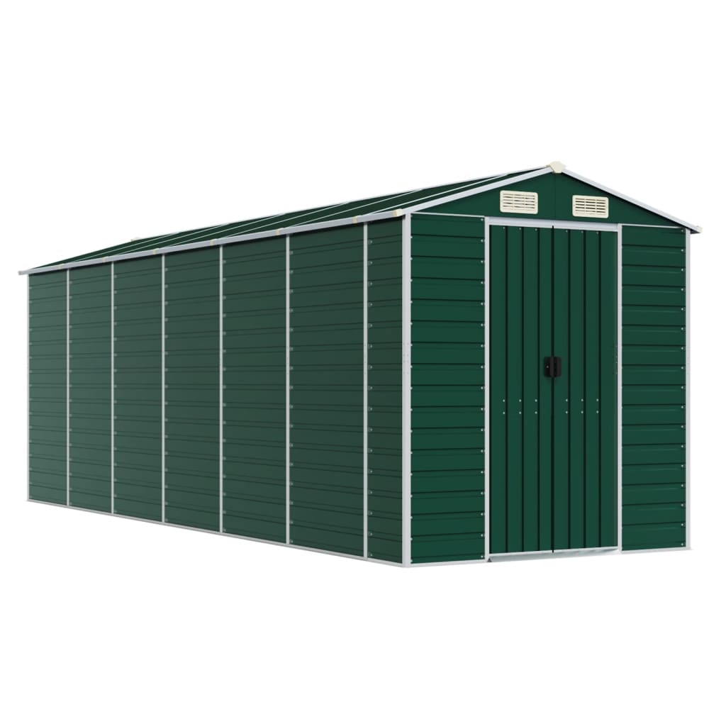 Vidaxl Garden Shed 191x555x198 cm pocinkano jekleno zeleno