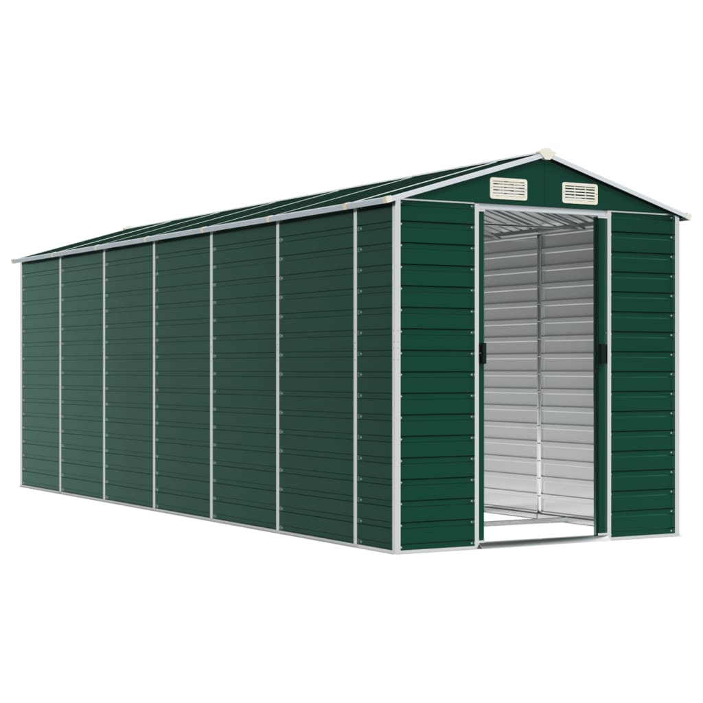Vidaxl Garden Shed 191x555x198 cm pocinkano jekleno zeleno