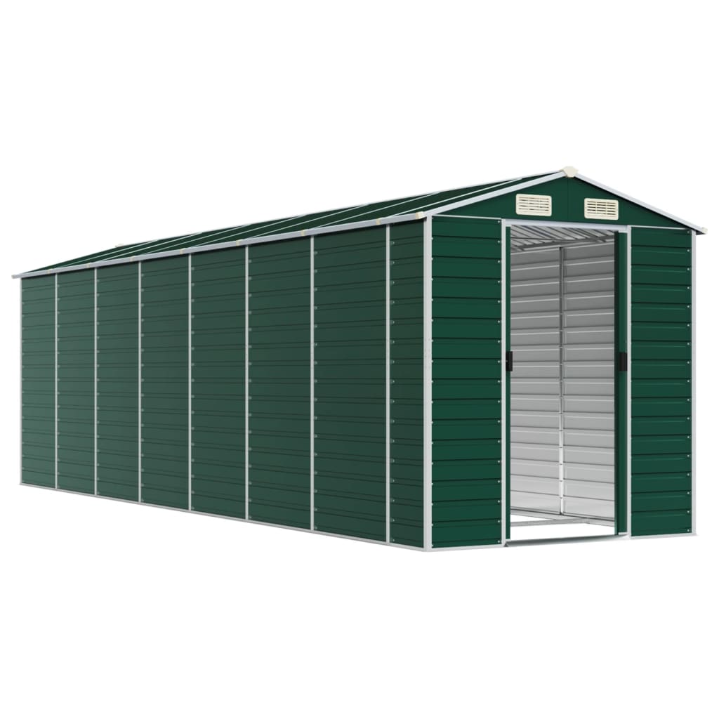 Vidaxl Garden Shed 191x640x198 cm pocinkano jekleno zeleno