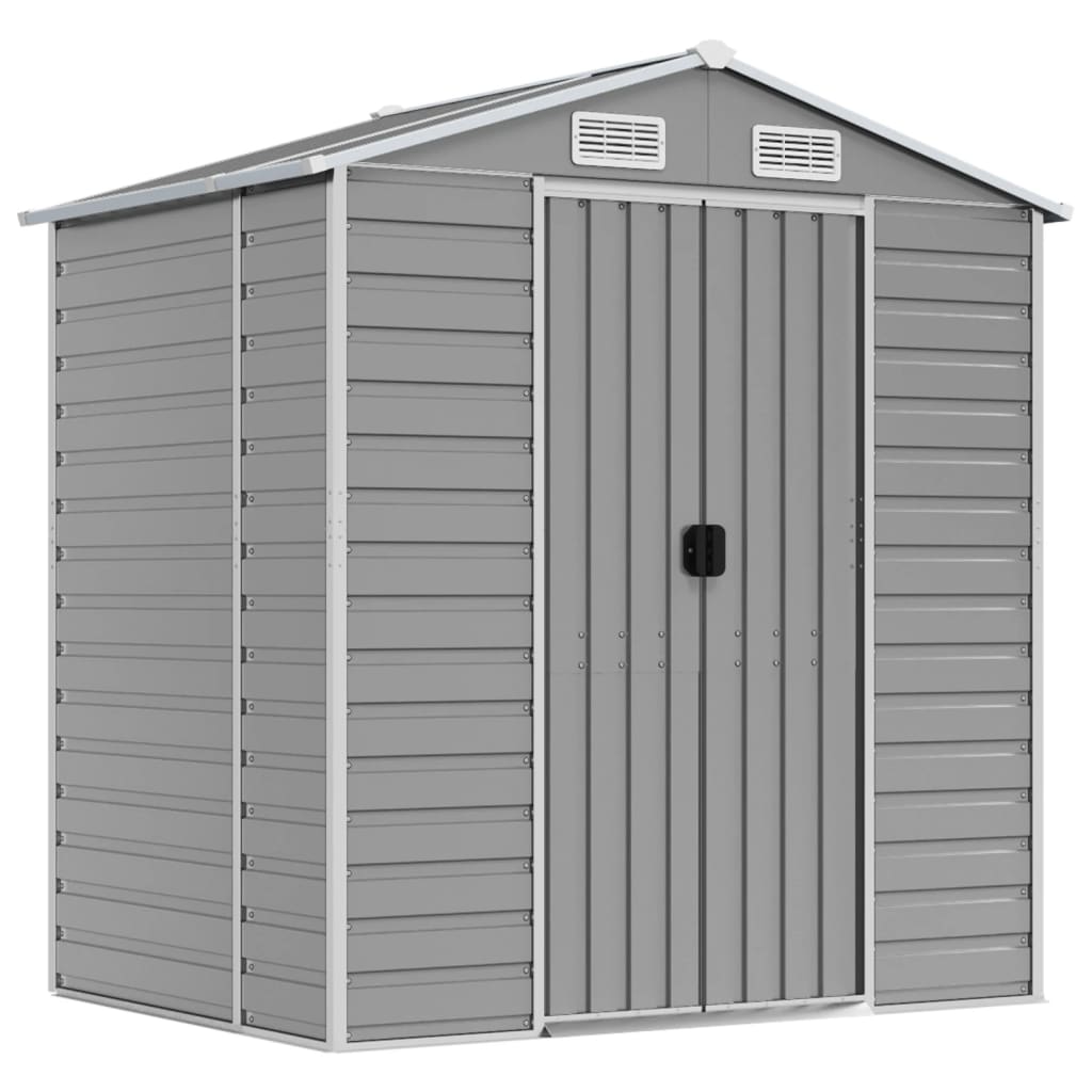 Vidaxl Garden Shed 191x130x198 cm pocinkano jekleno svetlo sivo