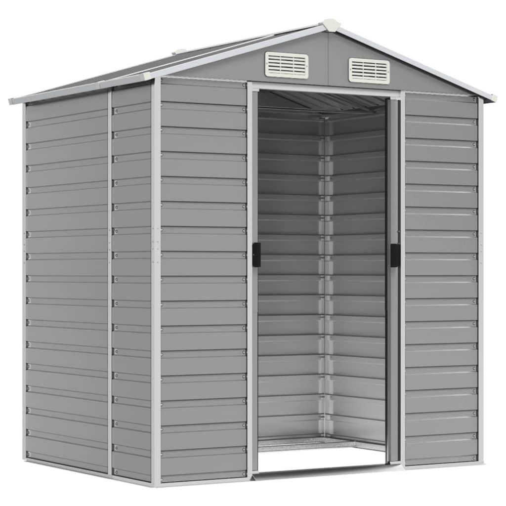 Vidaxl Garden Shed 191x130x198 cm pocinkano jekleno svetlo sivo