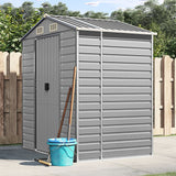 Vidaxl Garden Shed 191x130x198 cm pocinkano jekleno svetlo sivo