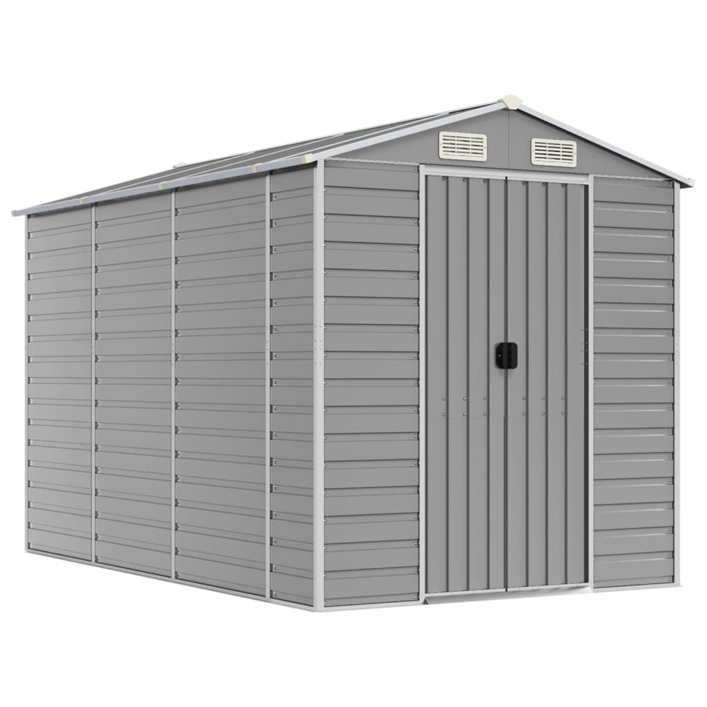 Vidaxl Garden Shed 191x300X198 CM Calvised Steel jasnoszary