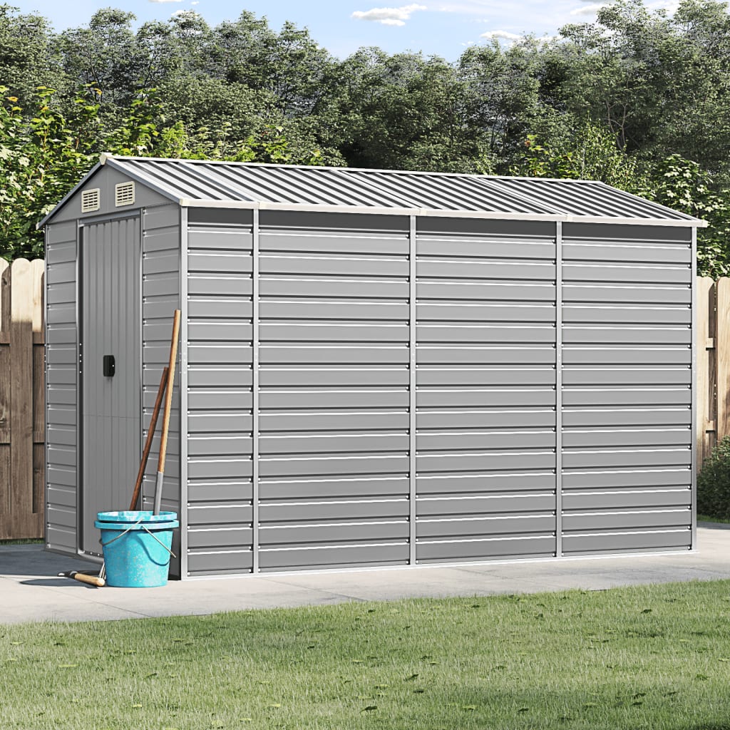 Vidaxl Garden Shed 191x300X198 CM Calvised Steel jasnoszary