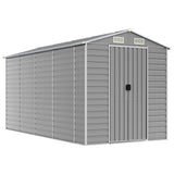 Vidaxl Garden Shed 191x385x198 cm pocinkano jekleno svetlo sivo