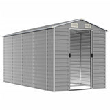 Vidaxl Garden Shed 191x385x198 cm pocinkano jekleno svetlo sivo