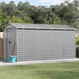 Vidaxl Garden Shed 191x385x198 cm pocinkano jekleno svetlo sivo