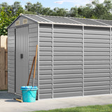 Vidaxl Garden Shed 191x470x198 cm pocinkano jekleno svetlo sivo