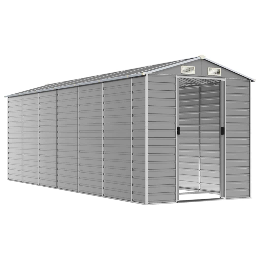 Vidaxl Garden Shed 191x555x198 cm ocynkowana stalowa jasnoszary