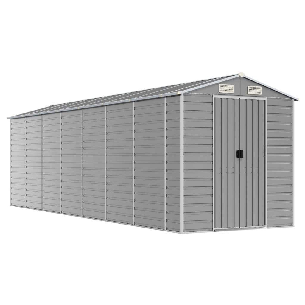 Vidaxl Garden Shed 191x640x198 cm ocynkowana stalowa jasnoszare szary