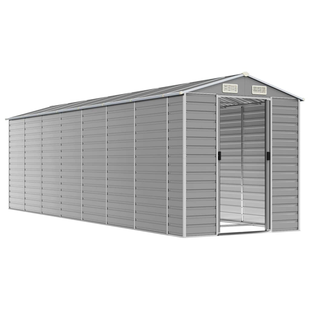 Vidaxl Garden Shed 191x640x198 cm ocynkowana stalowa jasnoszare szary