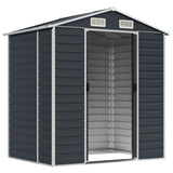 Vidaxl Garden Shed 191x130x198 cm pocinkani jekleni antracit -obarvan