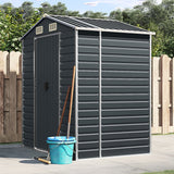 Vidaxl Garden Shed 191x130x198 cm pocinkani jekleni antracit -obarvan