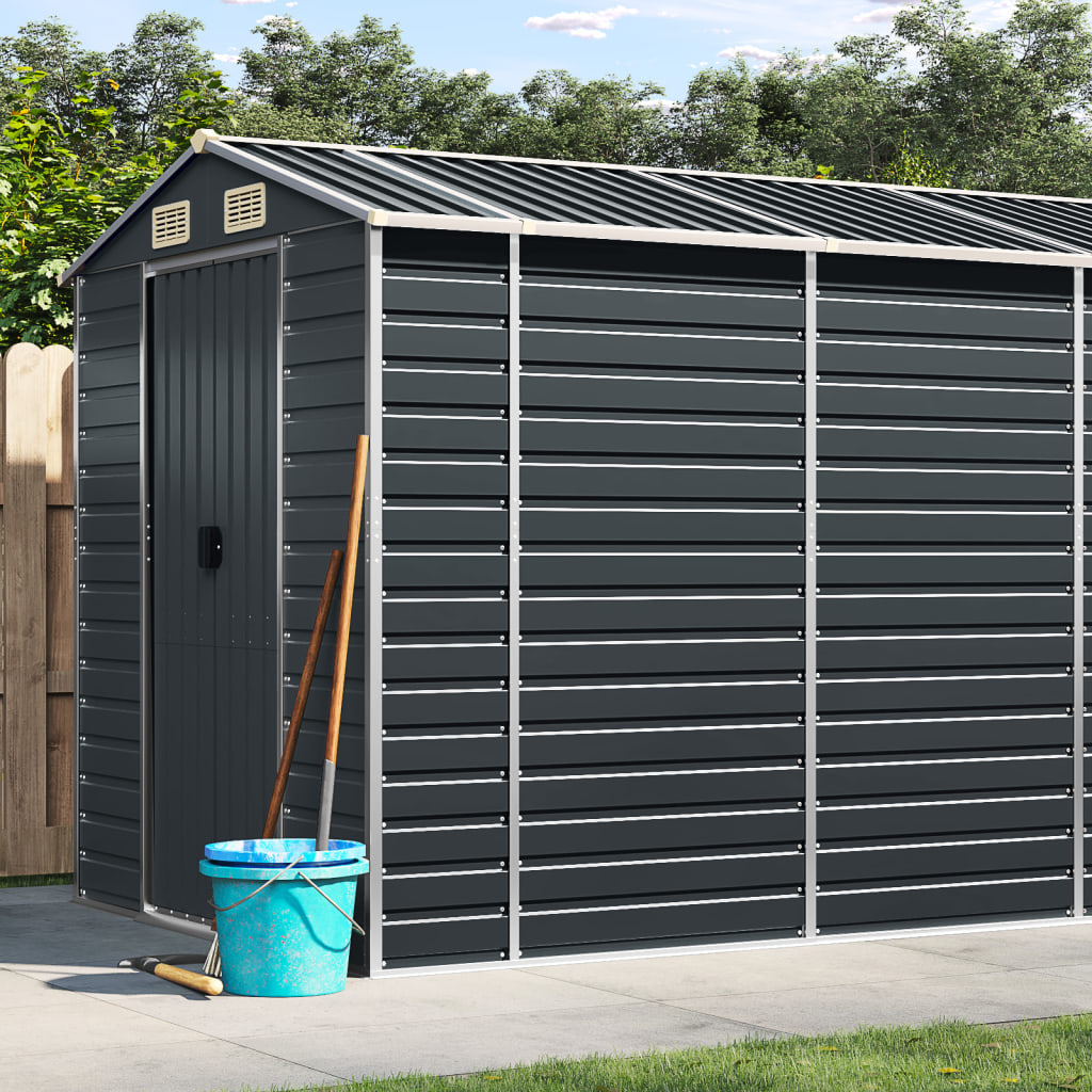 Vidaxl Garden Shed 191x470x198 cm ocynkowana stalowa antracyt -