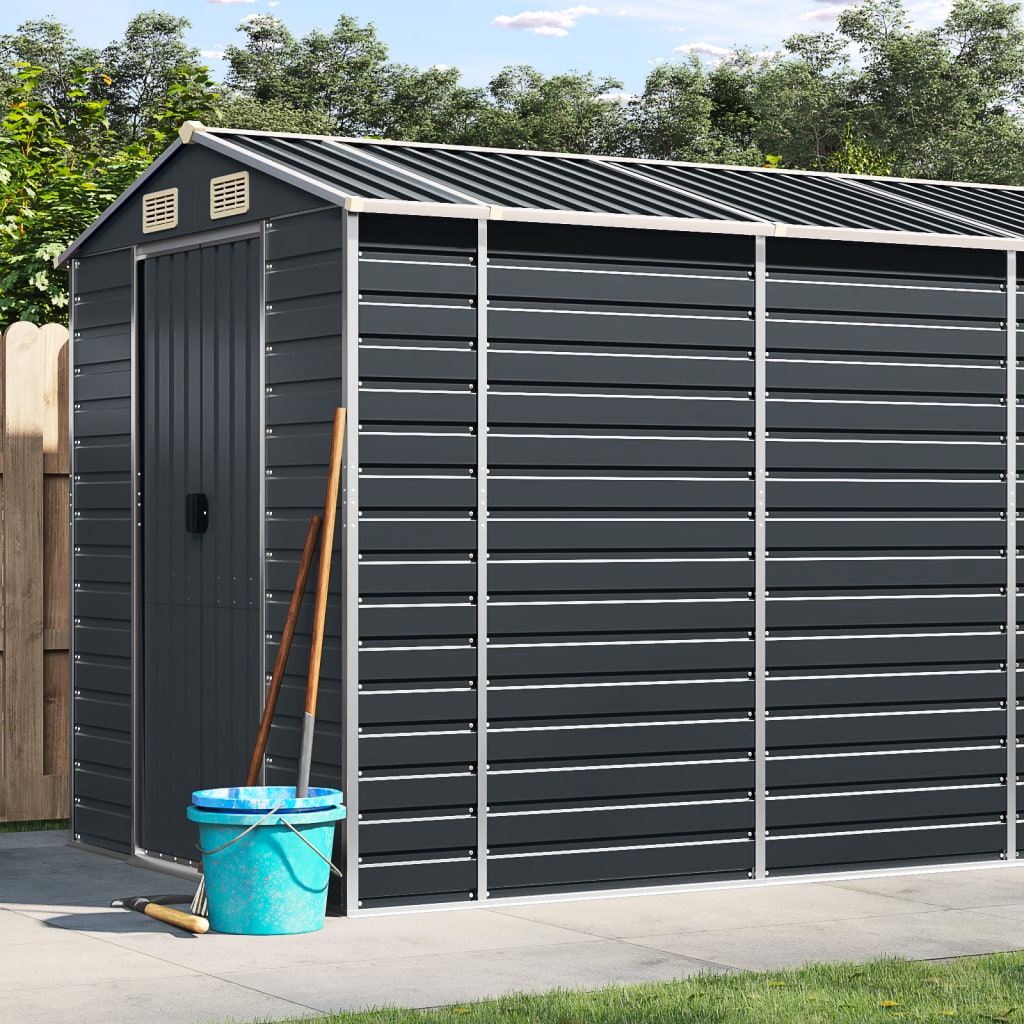 Vidaxl Garden Shed 191x640x198 cm ocynkowana stalowa antracyt -