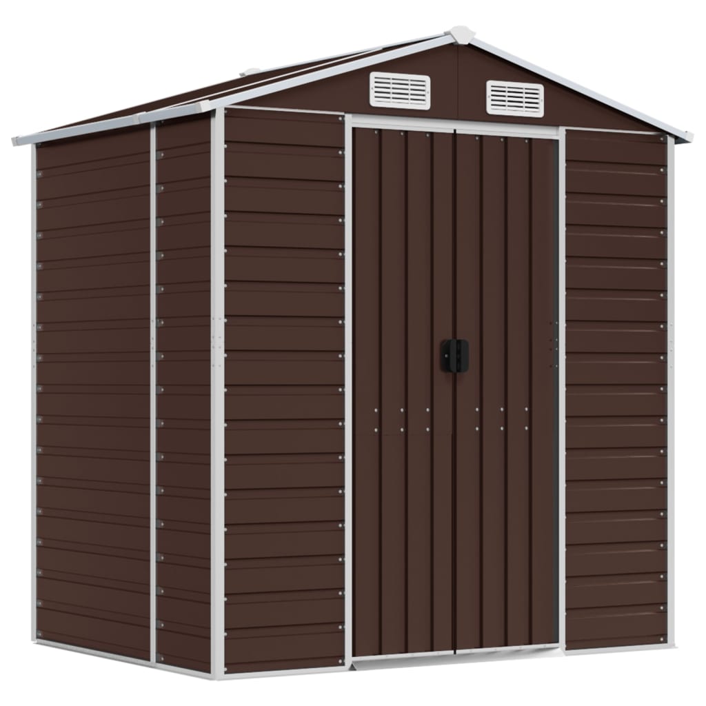 Vidaxl Garden Shed 191x130x198 cm ocynkowana stalowa brąz