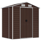 Vidaxl Garden Shed 191x130x198 cm ocynkowana stalowa brąz