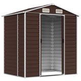 Vidaxl Garden Shed 191x130x198 cm ocynkowana stalowa brąz
