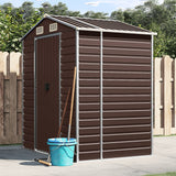 Vidaxl Garden Shed 191x130x198 cm ocynkowana stalowa brąz