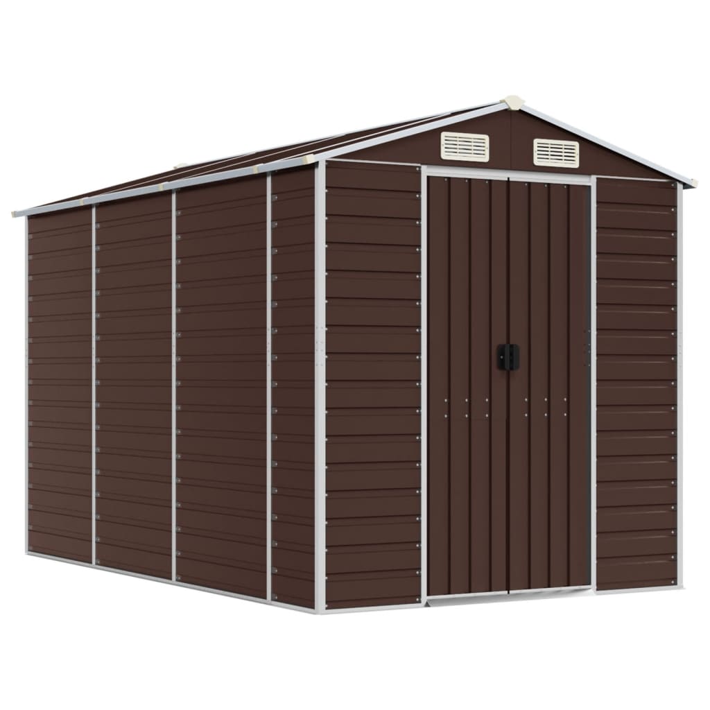 Vidaxl Garden Shed 191x300x198 cm pocinkano jekleno rjavo