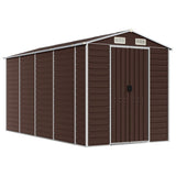 Vidaxl Garden Shed 191x385x198 cm ocynkowana stalowa brąz