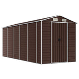 Vidaxl Garden Shed 191x470x198 cm ocynkowana stalowa brąz