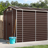 Vidaxl Garden Shed 191x470x198 cm ocynkowana stalowa brąz