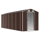 Vidaxl Garden Shed 191x555x198 cm ocynkowana stalowa brąz