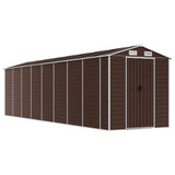 Vidaxl garden shed 191x725x198 cm galvanized steel brown
