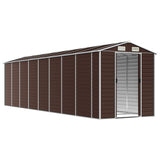 Vidaxl garden shed 191x725x198 cm galvanized steel brown