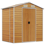 Vidaxl Garden Shed 191x130x198 cm ocynkowana stalowa jasnobrązowa
